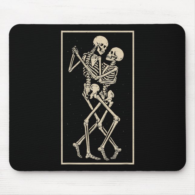 Dancing Skeleton Couple - Romantisches gotisches H Mousepad (Vorne)