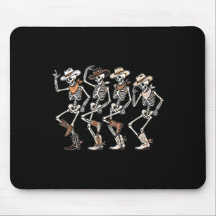 Dancing Skeleton Cowboys Western Country Rodeo Hal Mousepad