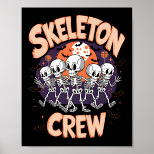 Dancing Skeleton Crew Halloween-Party Spaß Spooky  Poster