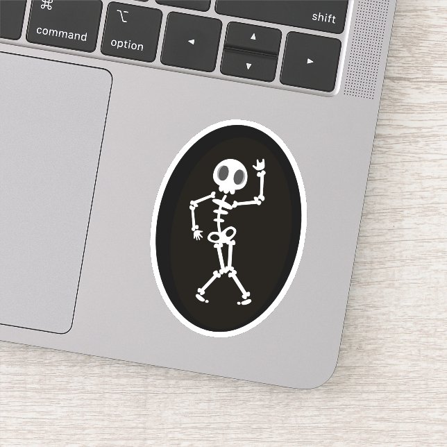 Dancing Skeleton Die Cut Sticker Decal (Detail)