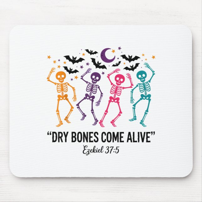 Dancing Skeleton Dry Bones Come Alive Christian Ha Mousepad (Vorne)