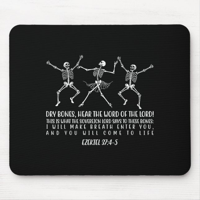 Dancing Skeleton Dry Bones Come Alive Christian Ha Mousepad (Vorne)
