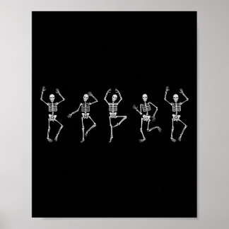 Dancing Skeleton Funny Halloween Kostüm Skull Dan Poster