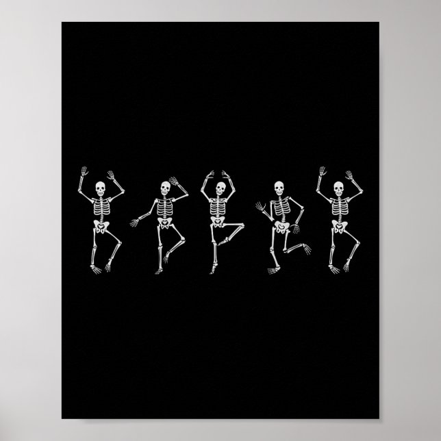 Dancing Skeleton Funny Halloween Kostüm Skull Dan Poster (Vorne)