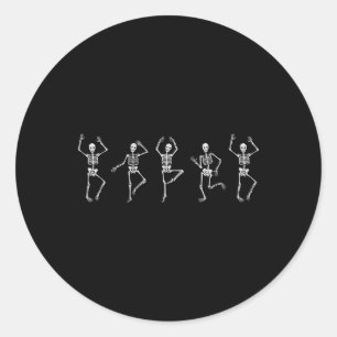 Dancing Skeleton Funny Halloween Kostüm Skull Dan Runder Aufkleber