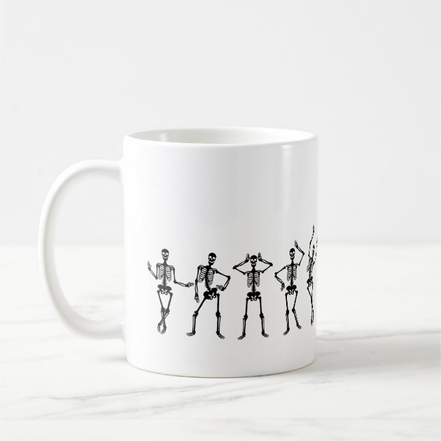 Dancing Skeleton Halloween Mug (Gauche)