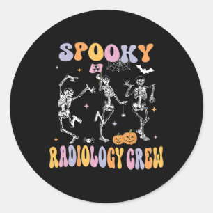 Dancing Skeleton Spooky Radiology Crew Röntgen Tec Runder Aufkleber