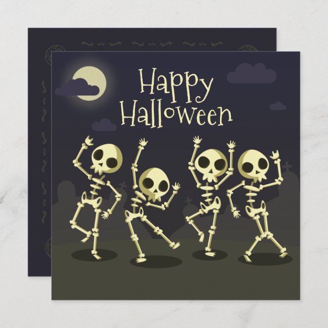 Dancing Skeletons Costume Party | Invitation (Devant / Derrière)