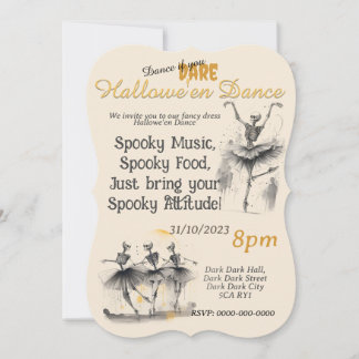 Dancing Skeletons Hallowe'en Dance Invitation