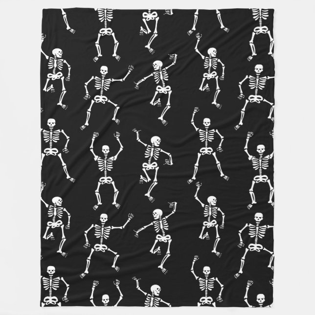 Dancing Skeletons Halloween Plush Fleecedecke (Vorderseite)