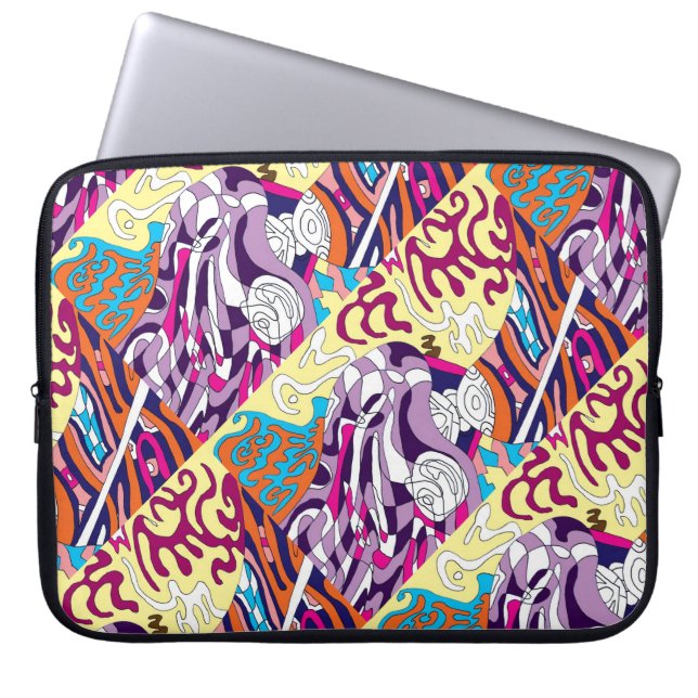"Dancing Sky Reaching Hill" Abstrakte Kunst Laptopschutzhülle (Vorderseite)