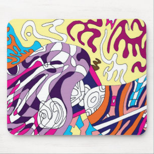 "Dancing Sky Reaching Hill" Abstrakte Kunst Mousepad