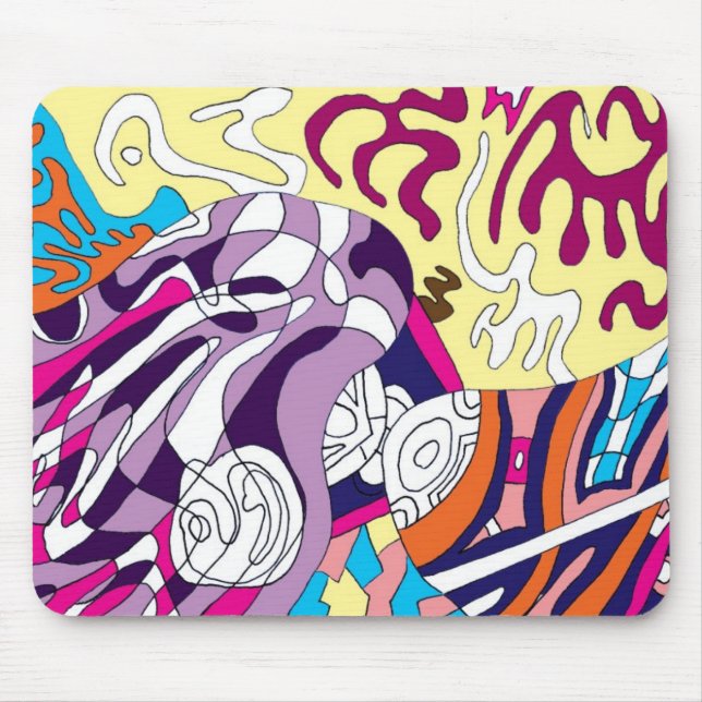 "Dancing Sky Reaching Hill" Abstrakte Kunst Mousepad (Vorne)