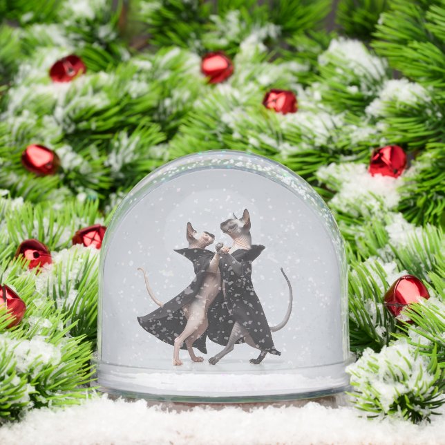 Dancing Sphynx Cats Snow Globe Schneekugeln (Weihnachten)