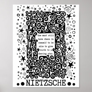 Dancing STAR Zitat von Nietzsche Poster