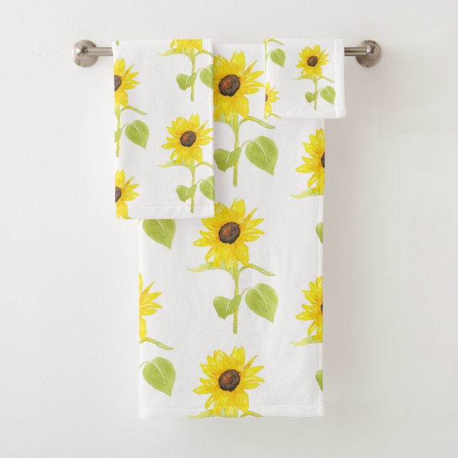 "Dancing Sunflower Pattern" Badhandtuch Set (Insitu)