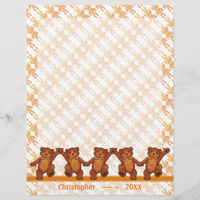 Dancing Teddy Bears Custom Scrapbook Seiten (Vorne)