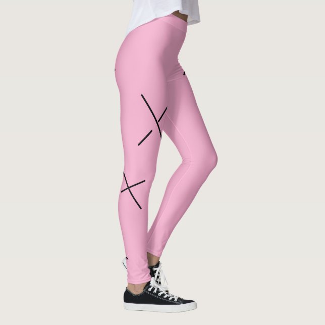 Dancing The Day Soft Black&Pink Minimal X Art Leggings (Rechts)