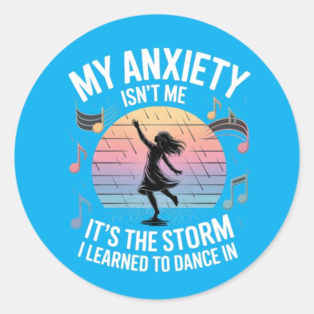 Dancing Through Anxiety Mental Health Sticker (Vorderseite)