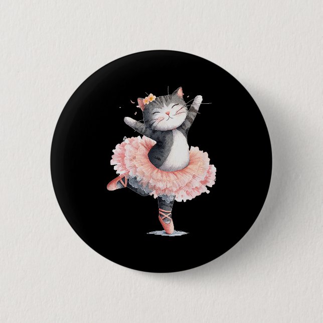 Dancing Tutu Cat Costume For Cats Lovers  Button (Vorderseite)