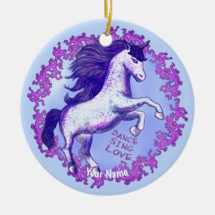 Dancing Unicorn Keramik Ornament