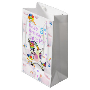 Dancing Unicorns Rainbows Balloons, Personalisiert Kleine Geschenktüte