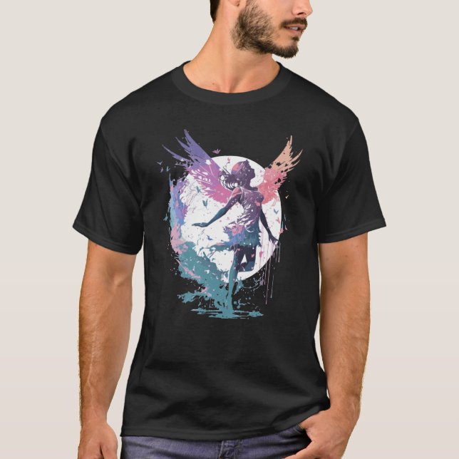 Dancing Watercolor Fairy Girls Dancer Ballet Butte T-Shirt (Vorderseite)