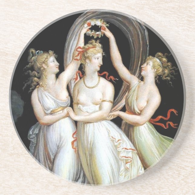 Dancing Women Sandstein Untersetzer (Vorne)
