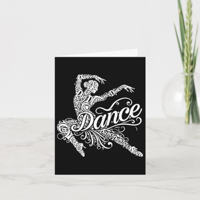Dancing Wordart Dancers Karte (Vorderseite)