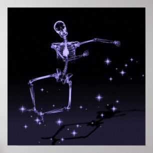 Dancing X-Ray Skeleton - Lila Poster