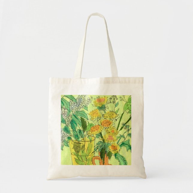Dandela Bird Cherry Summer Blume Blumenkunst Tragetasche (Vorne)