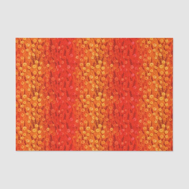 Dandela Field Summer Blume Red Orange Ombre Seidenpapier (Vorderseite)