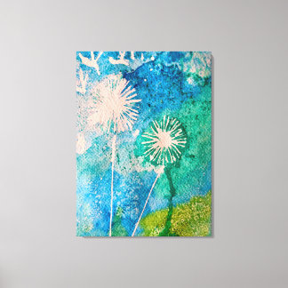 Dandelfarben, abstrakt blau und grün leinwanddruck