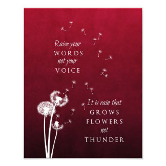 Dandelion Art - Heben Sie Ihre Worte Fotodruck