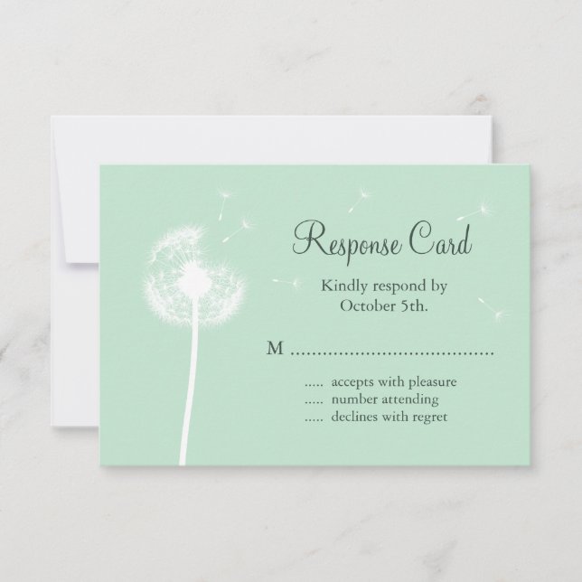 Dandelion auf Mint-UAWG RSVP Karte (Vorderseite)