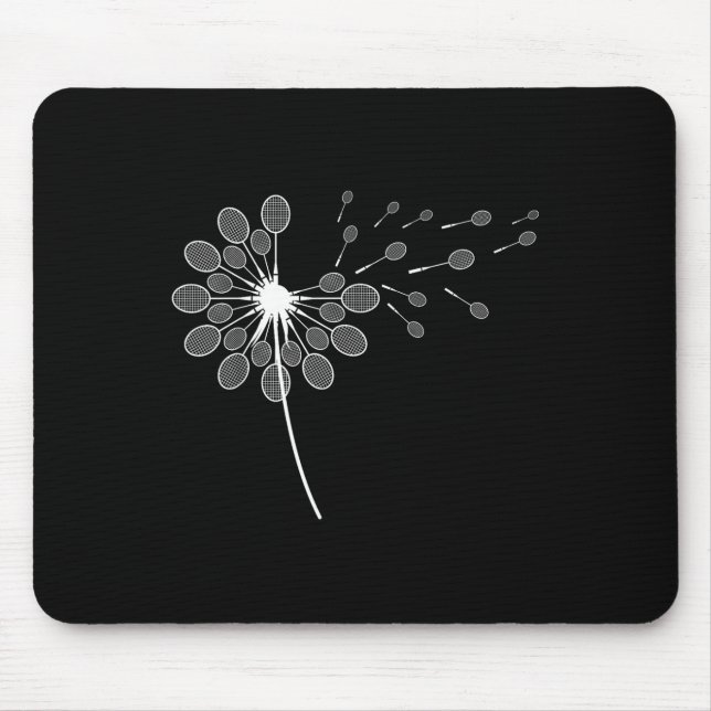 Dandelion Badminton Racket Shirt Badminton Player Mousepad (Vorne)