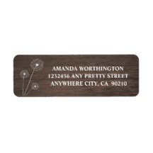 Dandelion Barn Wood Rustic Wedding Address Labels