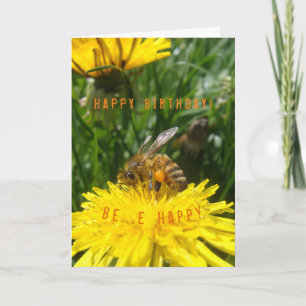 Dandelion Bee Happy Card Karte