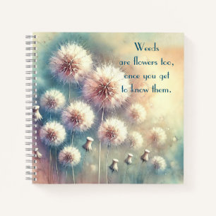Dandelion Blowball & Zitat Notizbuch