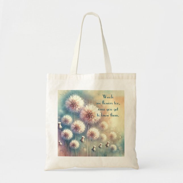 Dandelion Blowball & Zitat Tragetasche (Vorne)