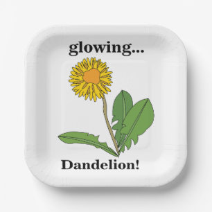 Dandelion Blume Blumenmuster Party Pappteller
