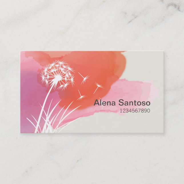 Dandelion Blume Business Card Visitenkarte (Vorderseite)