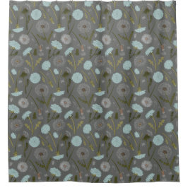 Dandelion Blume Grau Blau Duschvorhang