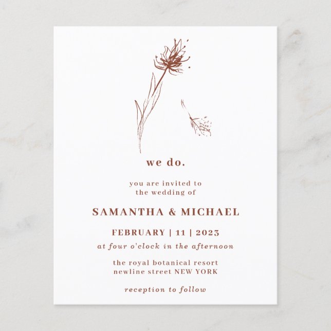 Dandelion Blume Terracotta Indie Budget wir tun Flyer (Vorne)