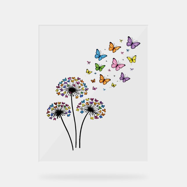 Dandelion butterfly flow acrylschild (Vorderseite)