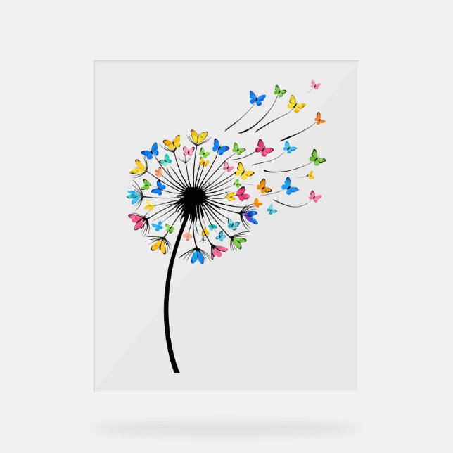 Dandelion butterfly flow acrylschild (Vorderseite)