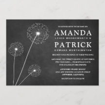 Dandelion Chalkboard Country Wedding Einladungen