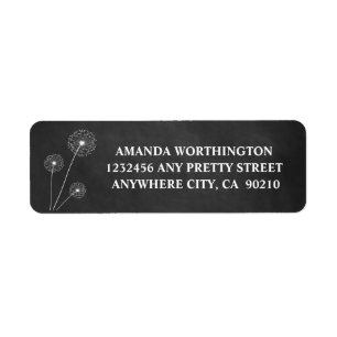 Dandelion Chalkboard Russe Mariage Étiquettes de a