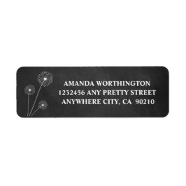 Dandelion Chalkboard Rustic Wedding Address Labels