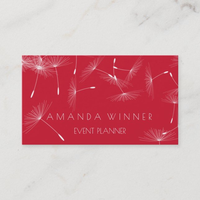 Dandelion Confetti Blue Aquamarin Red Therapist Visitenkarte (Vorderseite)